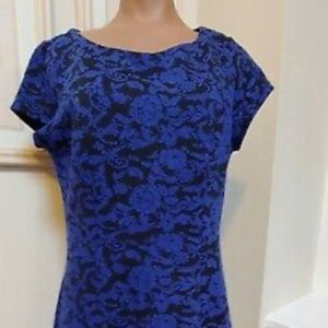Lily rose fit & flare black / blue print size L